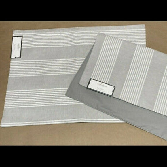 19"x14" Stripe Placemat Gray - Threshold™ - Picture 2 of 4